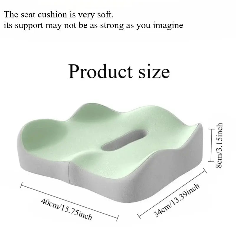 OrthoEase Memory Foam Seat Cushion With 3D Ergonomic Support For Posture And All Day Comfort