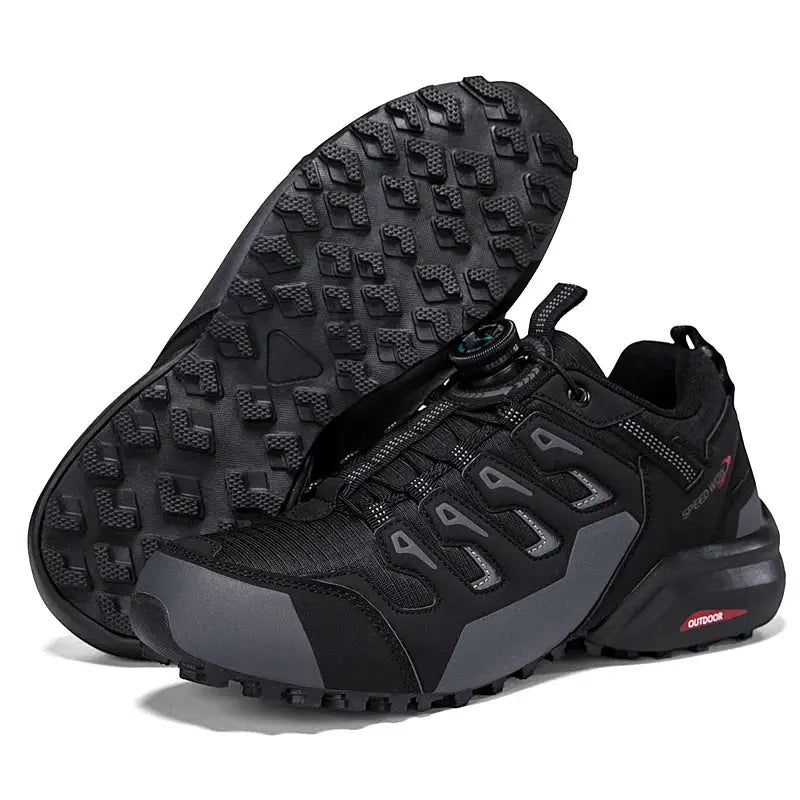 Mens Suede Leather Outdoor Hiking Shoes Wear Resistant Trekking Walking Hunting Tactical Sneakers