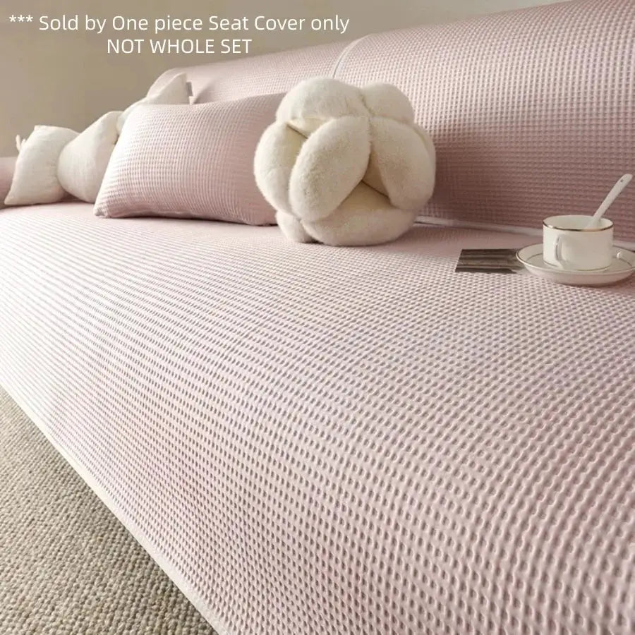 Summer Cooling Touch anti-slip pink sofa cover by Simples Market for 1–4 seater living room