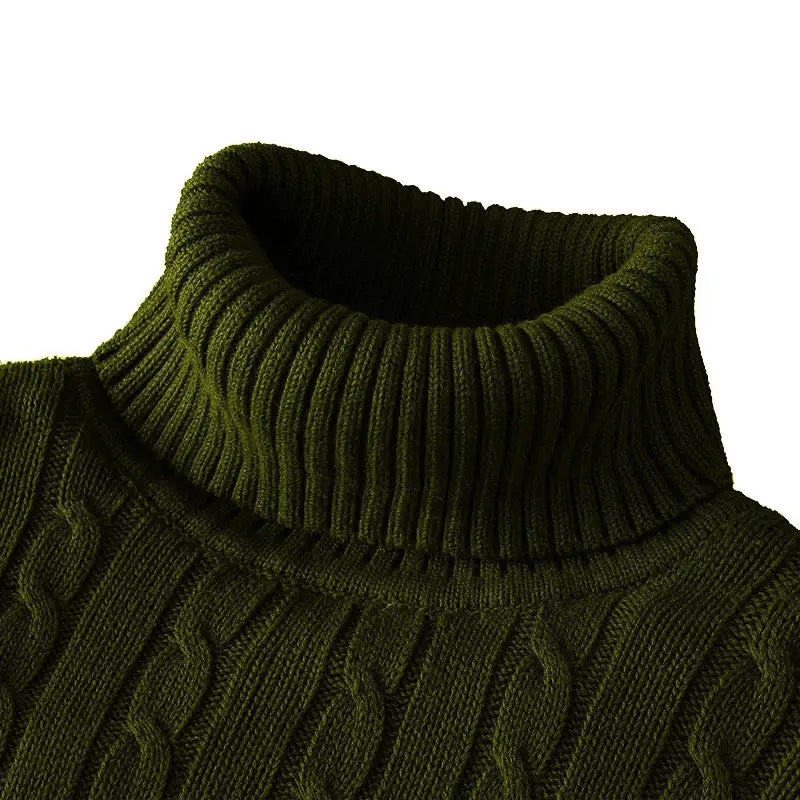 Men's Turtleneck Sweater Rollneck Knitted Jumper Casual Warm Winter Polyester Acrylic Blend