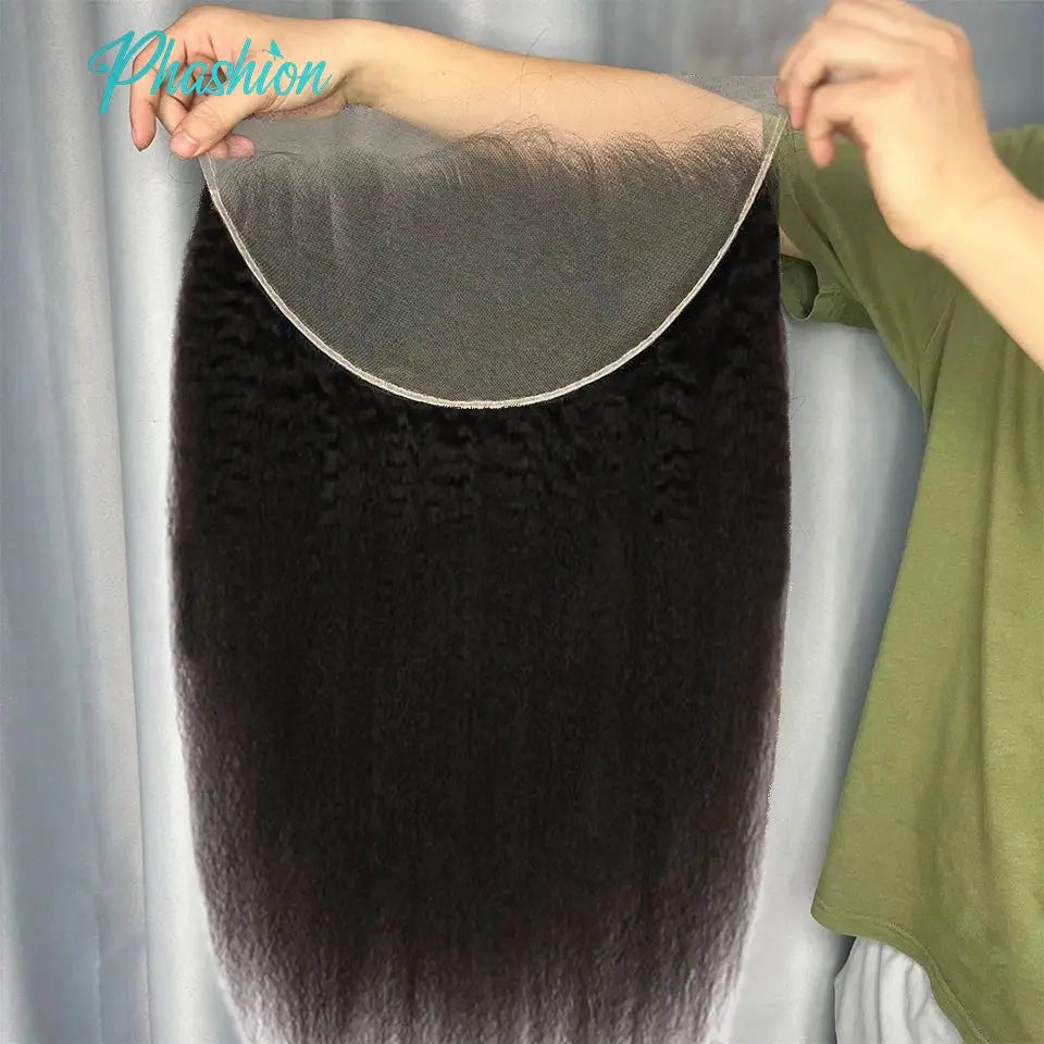 Lace frontal closure by Phashion in kinky curly hair, 13x6, deep water wave, human hair