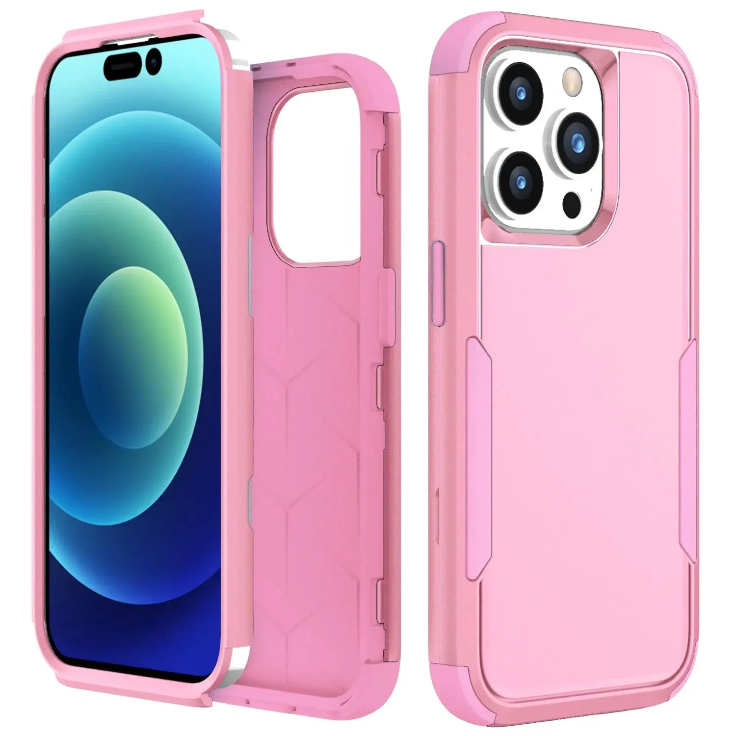 3 Layer Case pink by Simples Market for iPhone 15 Pro Max and other models