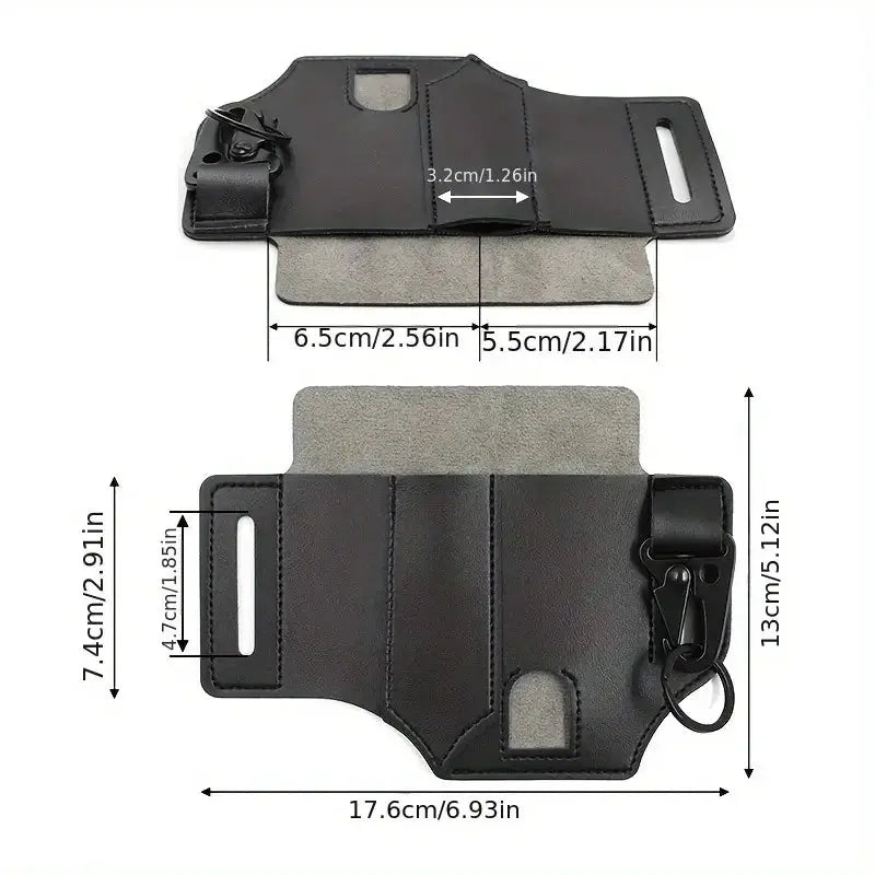 Tactical multi-tool belt holster by Simples Market in black PU leather with metal clip