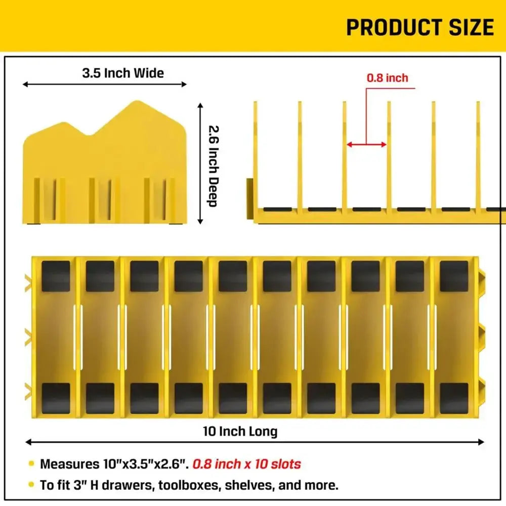 Simples Market yellow space-saving drawer pliers rack that holds up to ten pliers