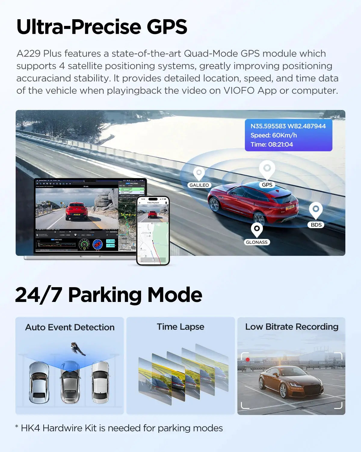 VIOFO A229 Plus car dash cam from Simples Market with 2K HDR, 5GHz Wi‑Fi, GPS, Sony STARVIS 2 sensor night vision