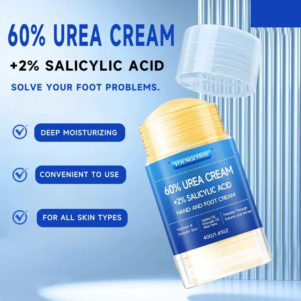 Urea Cream 60 Percent For Feet And Hands With Two Percent Salicylic Acid Maximum Strength Hyaluronic Acid Tea Tree