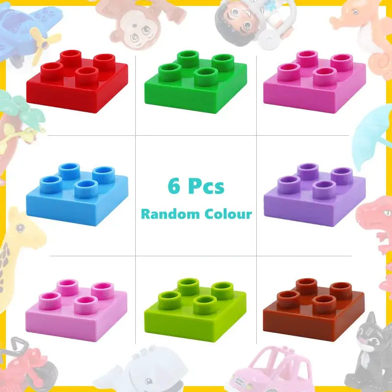 6 Piece Big Building Block Accessories Compatible With Enlighten Large Bricks Foundation Blocks Educational Toy