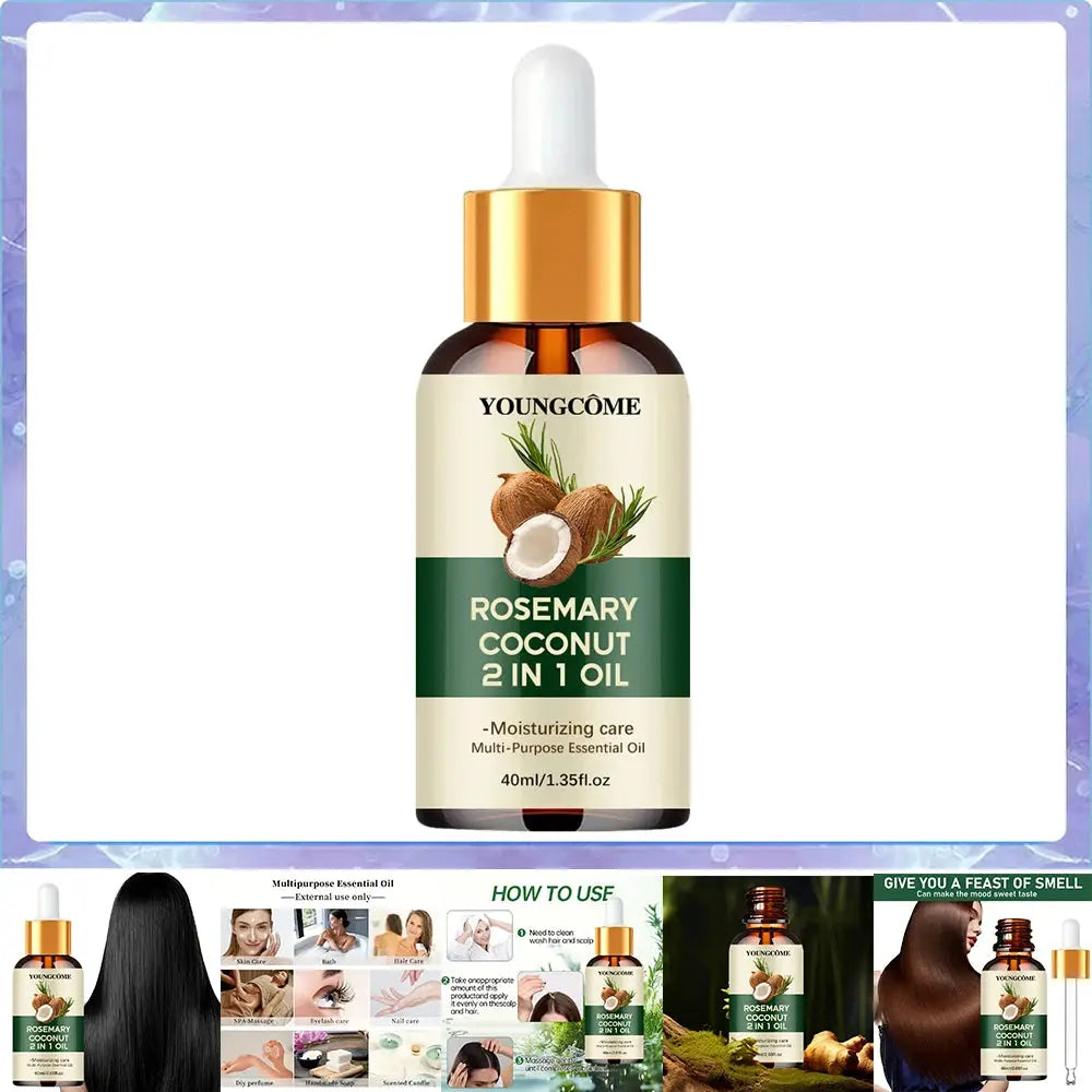 Rosemary Oil And Coconut Oil For Hair Loss Prevention Nourishes Strengthens Roots Scalp Treatment Hair Care
