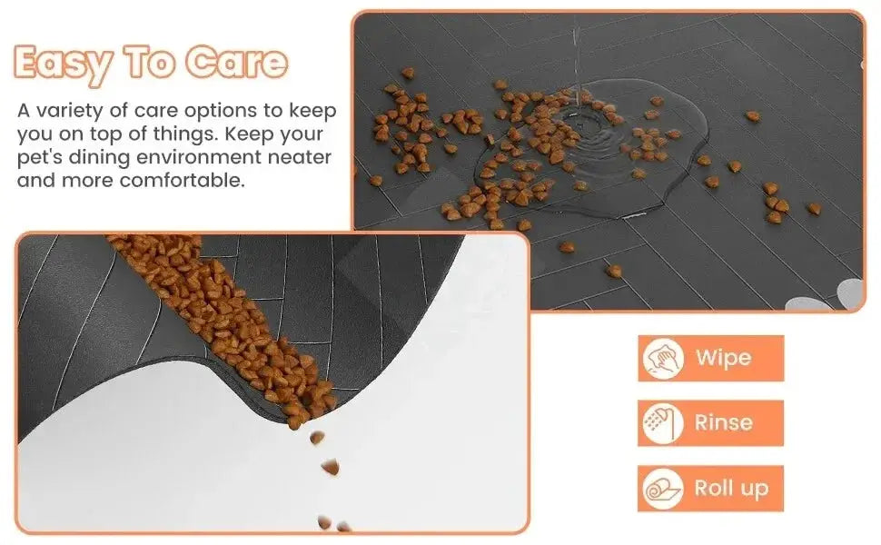 Absorbent Pet Mat by Simples Market, black waterproof non-slip for dog and cat bowls