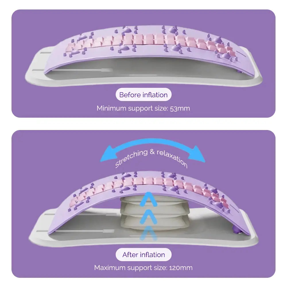 Foreverlily adjustable back massager by Simples Market with airbag waist, neck and lumbar support in purple