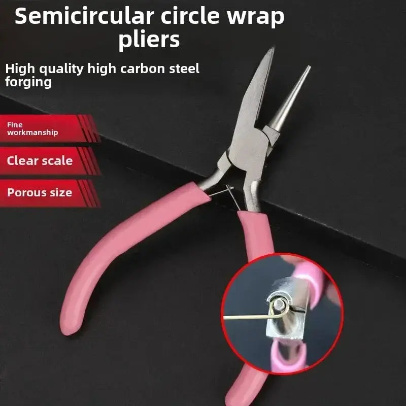 5 Inch Needle Pliers For Jewelry Making Mini Wire Wrapping Pliers Half Groove And Half Round Mouth Jewelry Tool