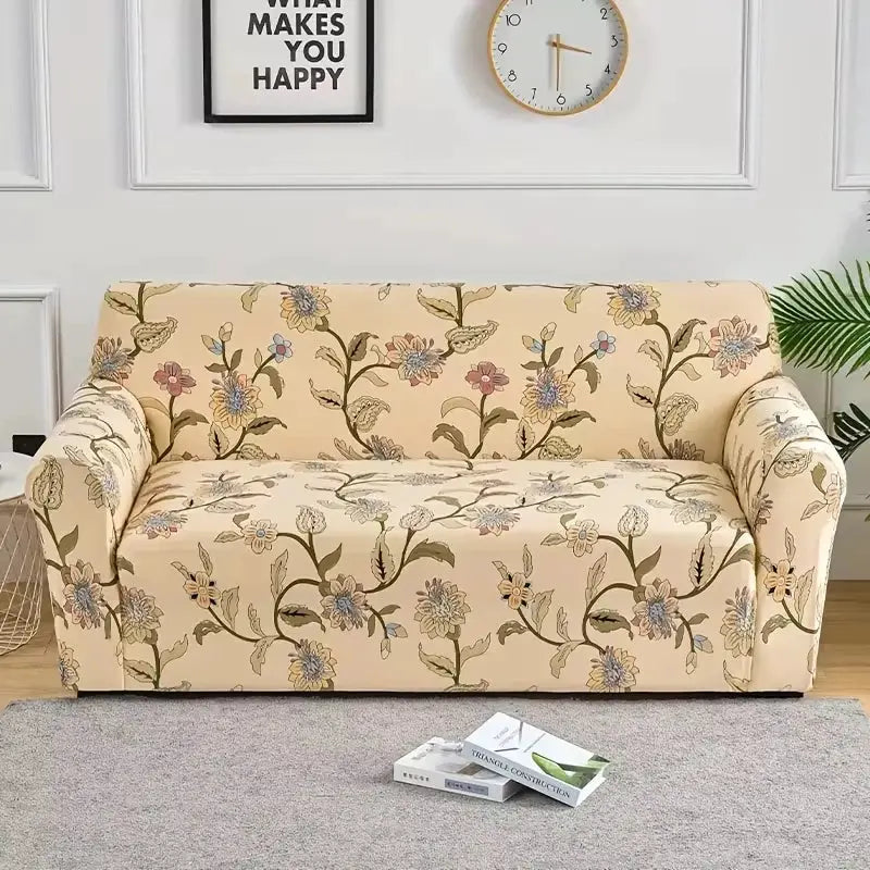 Flower Printed Elastic Sofa Cover Anti Slip Spandex Furniture Protector For Bedroom Living Room Office Decor