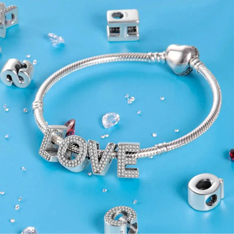 925 Sterling Silver Letter S Charm Beads Sparkling CZ Zircon Dangle for Original Bracelet DIY Jewelry for Women