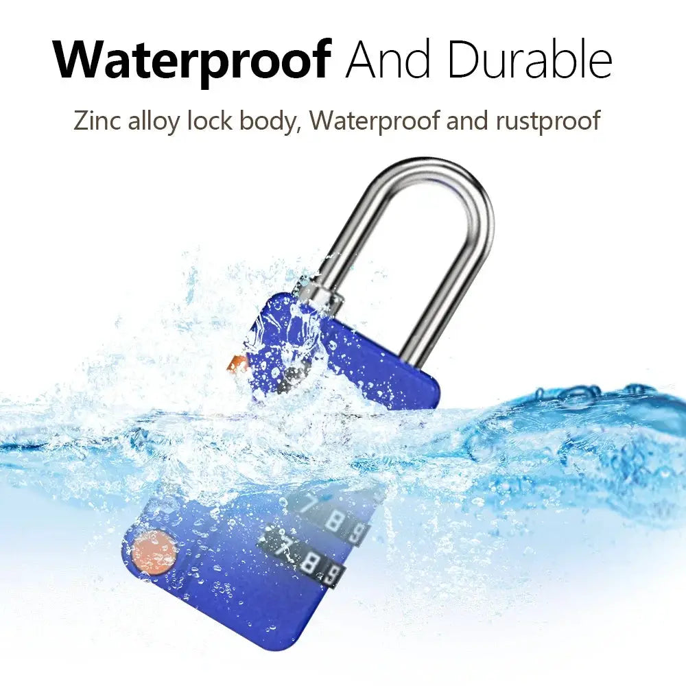 Keyless 4 Digit Combination Padlock Rustproof Zinc Alloy Lightweight Travel Lock For Backpack Luggage Outdoor Use