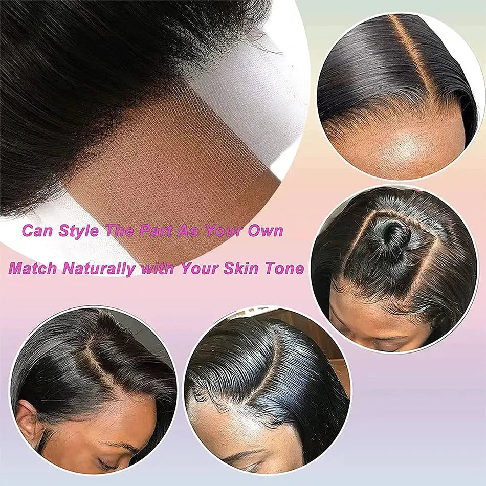 Simples Market straight lace closure and lace frontal human hair extensions, transparent lace, 13x4/13x6, ear-to-ear