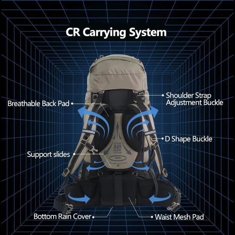 Naturehike 70L Camping Backpack Ergonomic Large Capacity Hiking Backpack With Rain Cover For Men Outdoor Travel Trekking