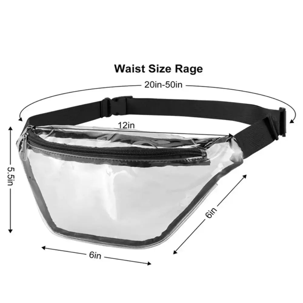 Simples Market transparent PVC waterproof waist pack with black adjustable strap for swimming