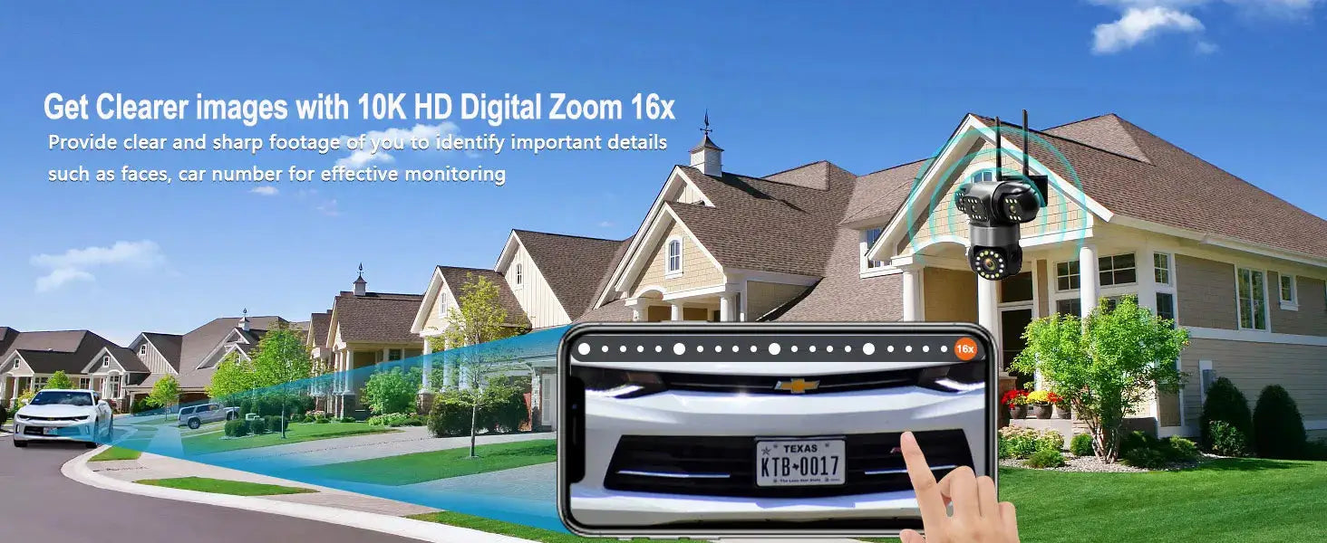 Outdoor WiFi security camera by Simples Market with 4 lenses and 16x zoom