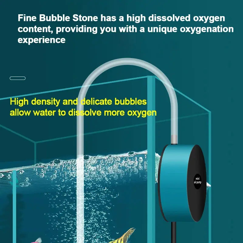 Ultra Silent 220ml Per Minute 1.5W Aquarium Air Pump Mini Oxygen Compressor For Fish Tanks