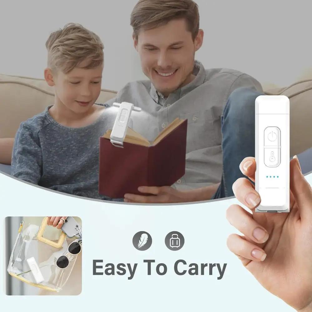 Reading Light by Simples Market; white USB-rechargeable clip-on bookmark book light for reading in bed