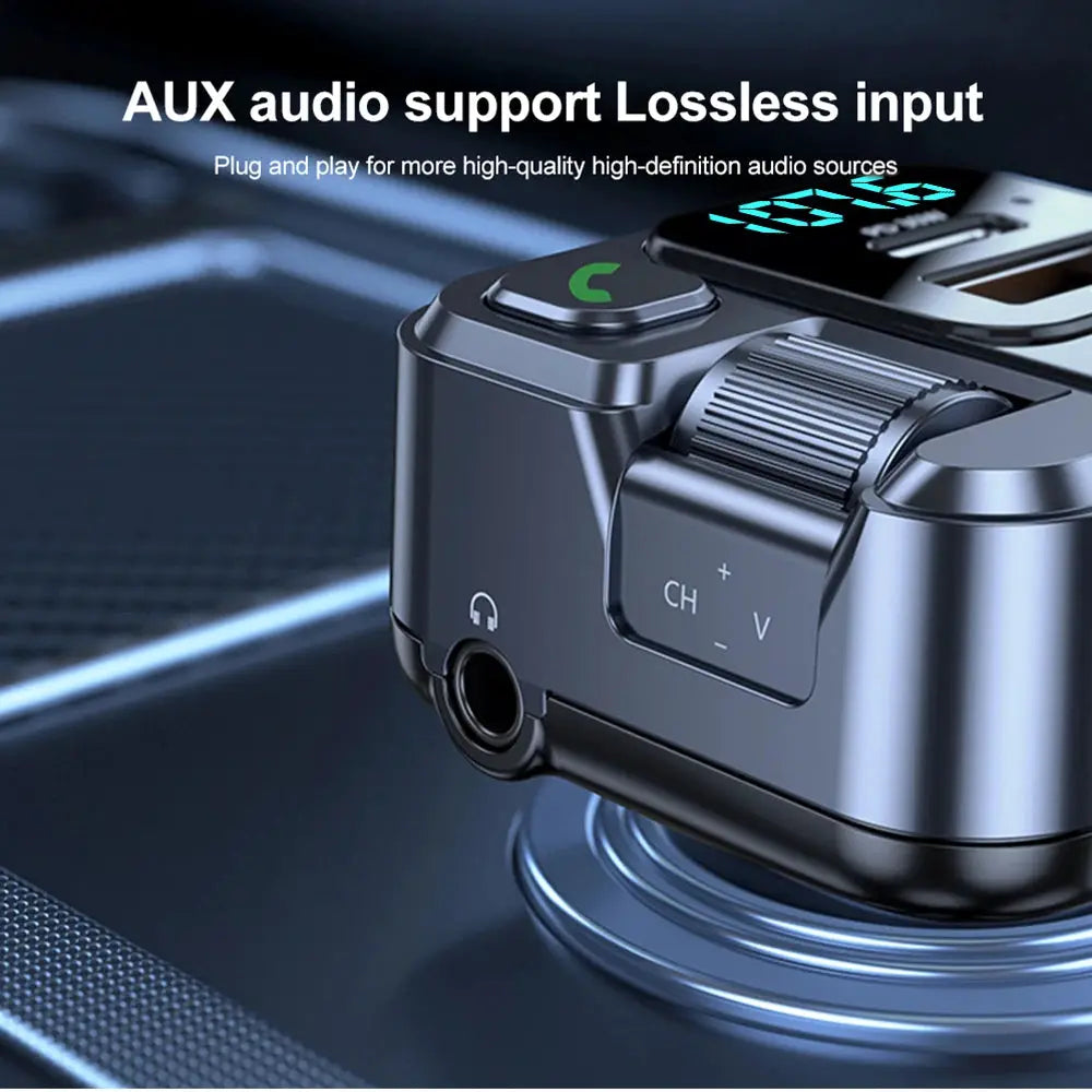 Car Bluetooth Receiver With USB U Disk Read And 20W PD Fast Charging Digital Display FM Transmitter For Cellphones