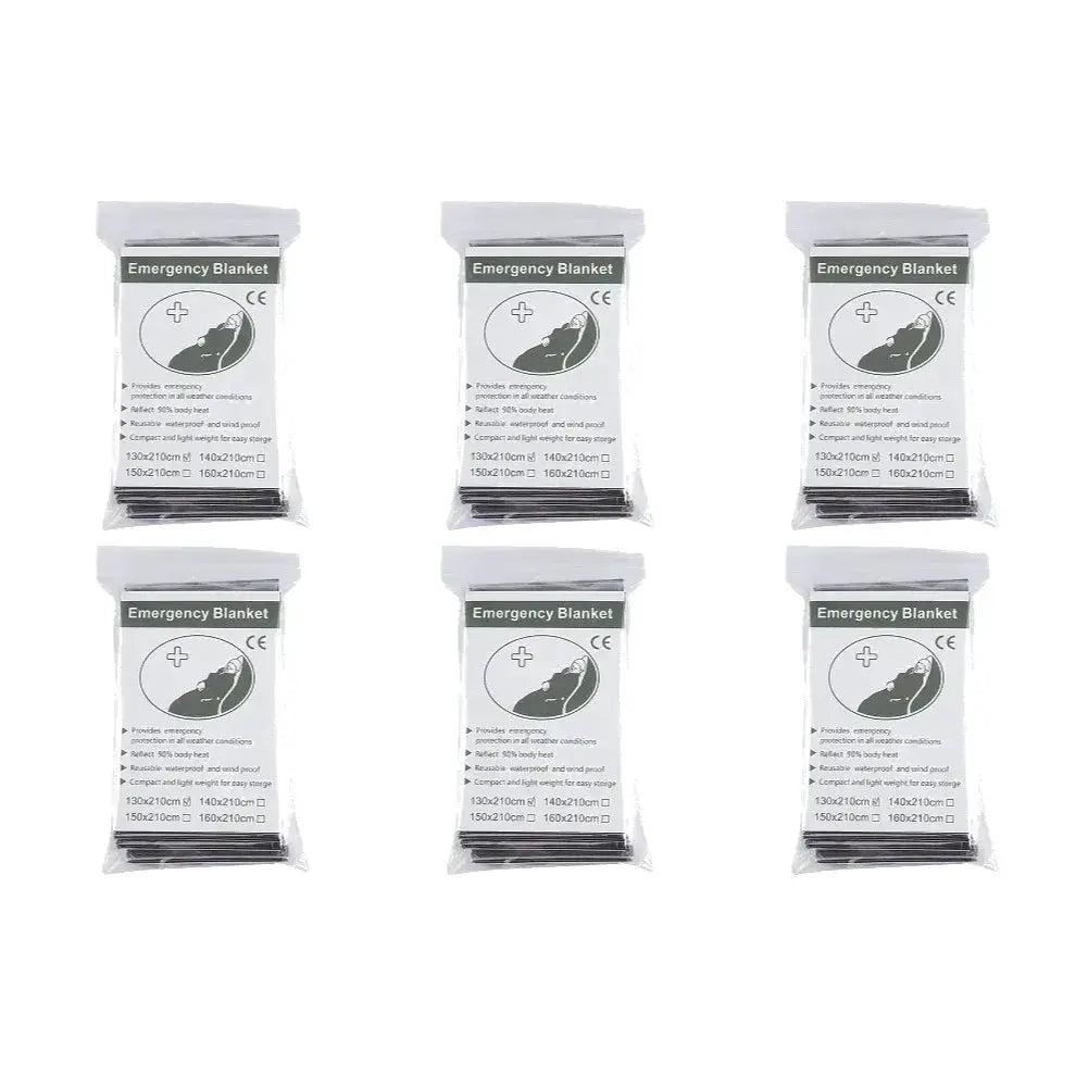 1 To 10 Pack Emergency Thermal Blanket Kit Military Rescue Mylar Foil Windproof Waterproof First Aid Camping