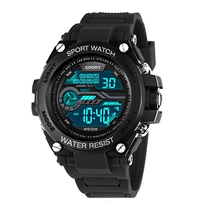 YIKAZE Mens Sports Watch Waterproof Digital LED Military Style Wristwatch With Alarm Clock