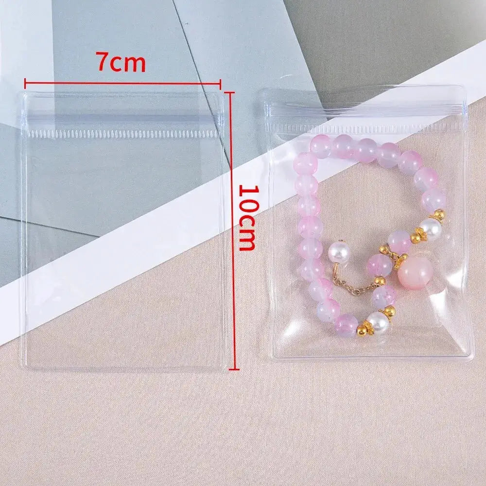 20 Pcs Transparent Jewelry Pouches Anti Oxidation Zip Lock Storage Bags For Earrings Necklaces Bracelets DIY Packaging