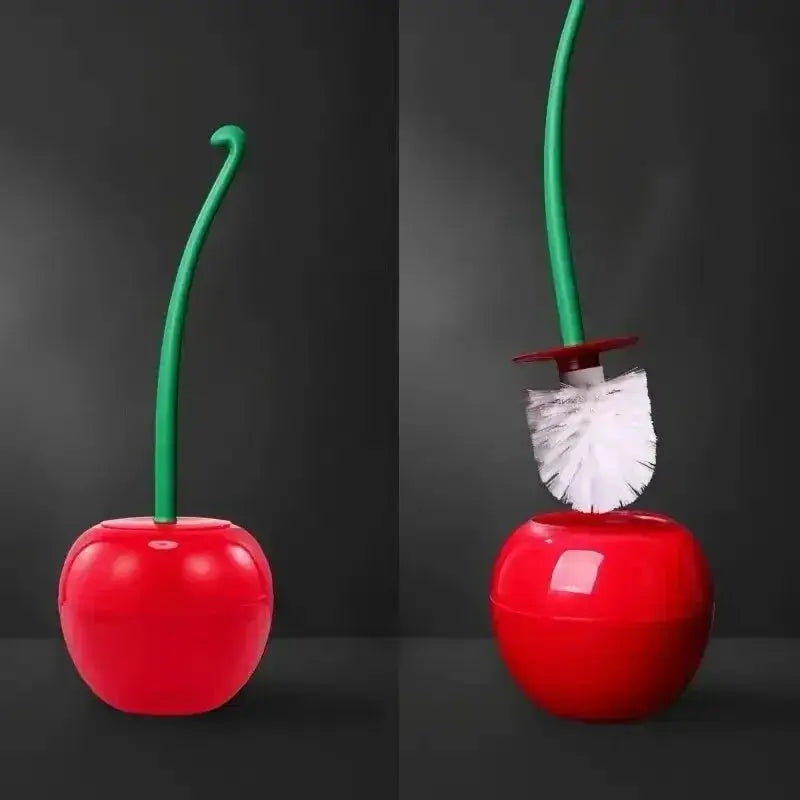 Cherry Shape Red Toilet Brush With Holder Set Bathroom Accessories