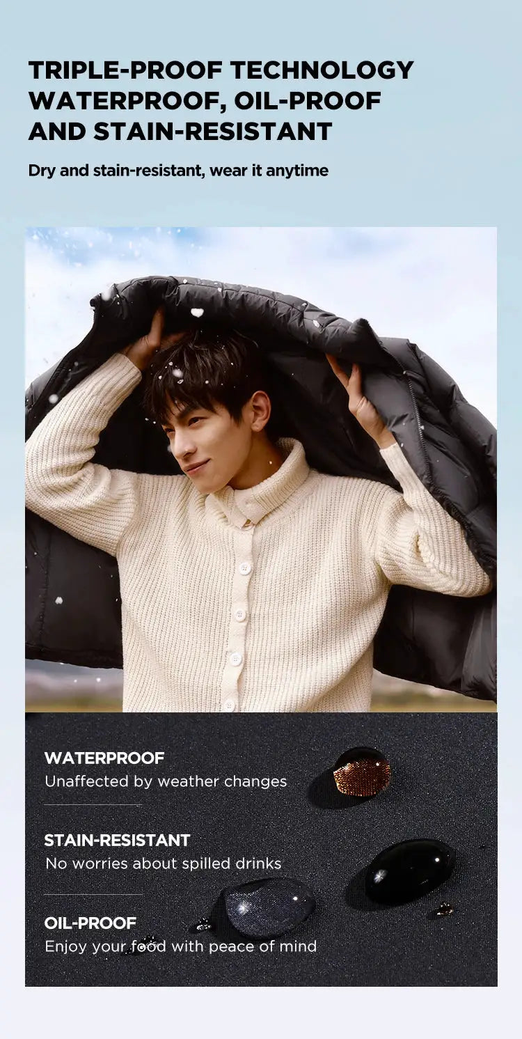 Semir down jacket, black short puffer coat for winter warmth