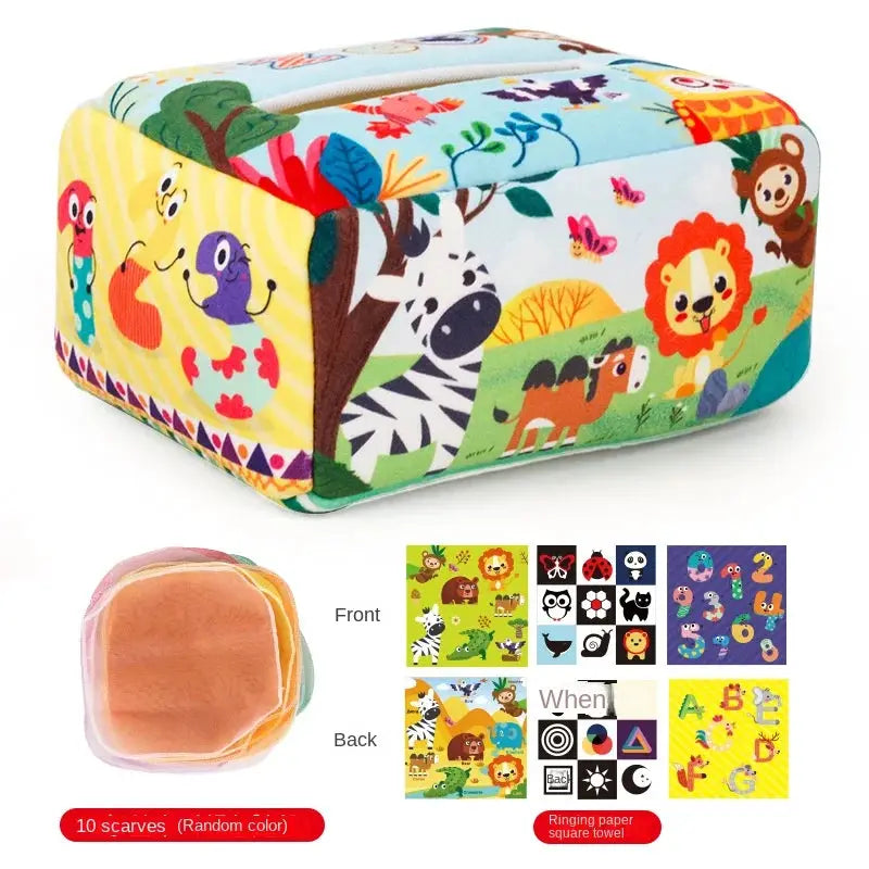 Montessori Magic Tissue Box Toy For Babies And Kids Educational Sensory Busy Board For Finger Dexterity Development