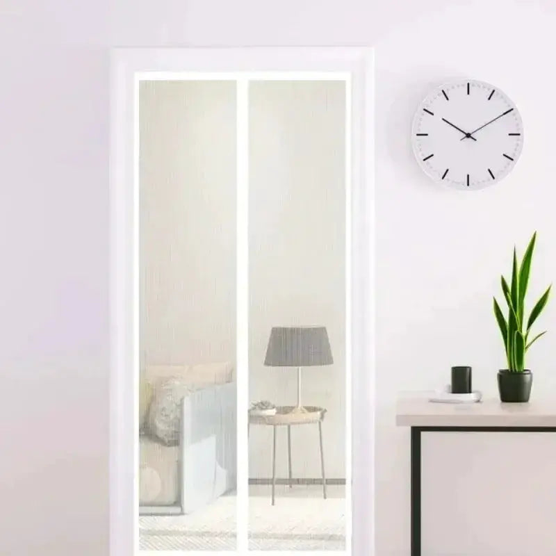 Automatic Magnetic Screen Door Curtain Mosquito Net For Window And Door Breathable Polyester Fiber Fly Screen With Ventilation