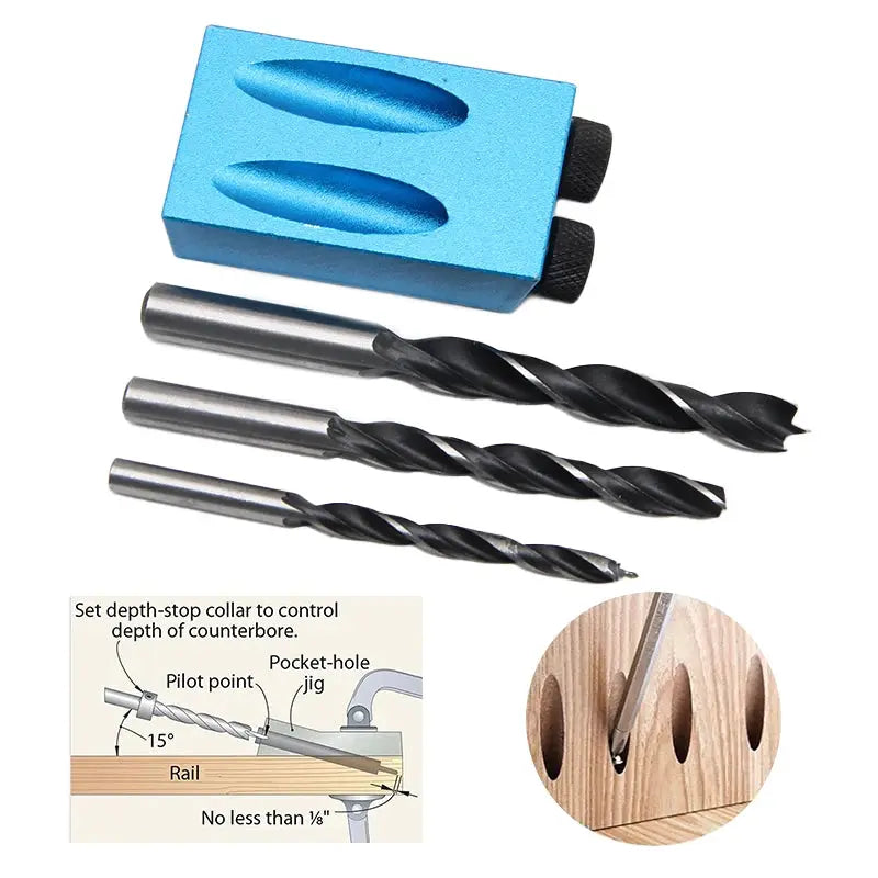 Blue 7 To 15 Piece 15 Degree Inclined Hole Locator For Drill Installation Tool With F Clamp And Three Point