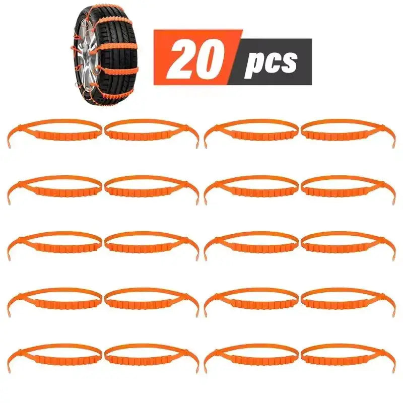 10 Or 20 Pack Car Tire Chains For Winter Snow Traction Anti Skid Emergency Auto Accessories