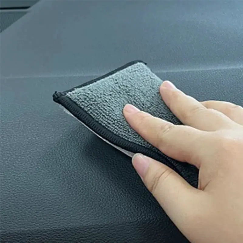 Car detailing microfiber sponge, double-sided soft gray pad for leather and interiors