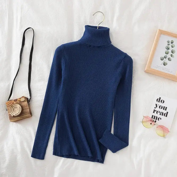 EverSoft Women Turtleneck Knitted Sweater Soft Cashmere Blend For Cozy Warmth In Autumn And Winter