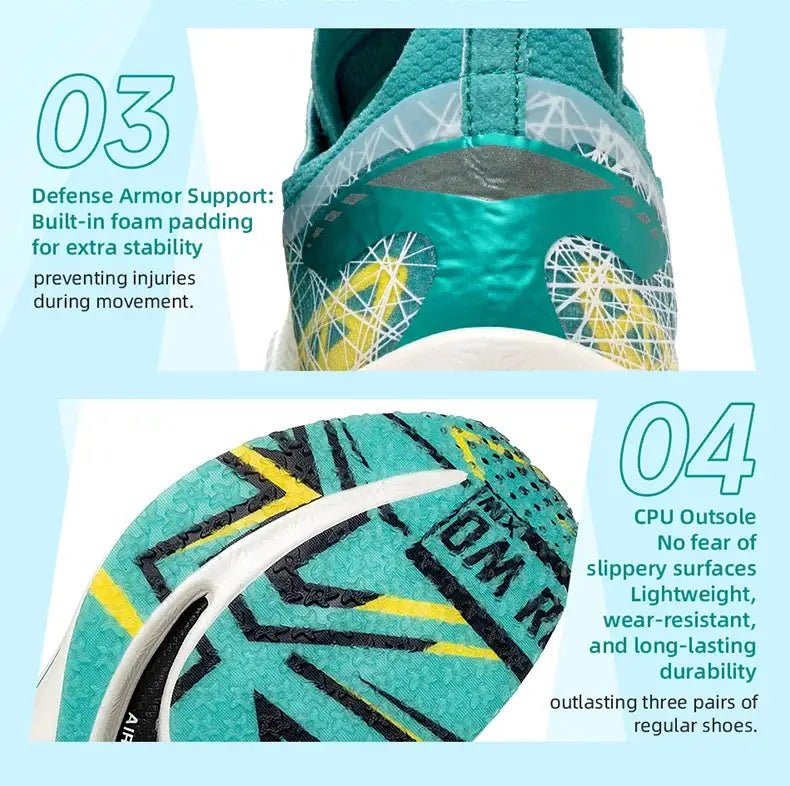 ONEMIX Marathon Carbon Plate running shoes in teal with lightweight upper and rugged outsole for outdoor use