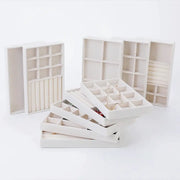 1 Piece Flocking Jewelry Box And Tray Beige Necklace Jewelry Organizer Gift Box 21.3 x 12.5 x 2.5 cm