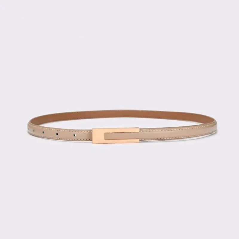 NovaStyle Women PU Leather Thin Waist Belt Adjustable With Metal Accent Korean Fashion Belt