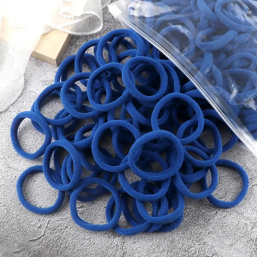 NovaHair 50 Pcs Mixed Colors Hair Bands 4 Cm Elastic Hair Ties Ponytail Holders Gentle Hold For Everyday Ponytails