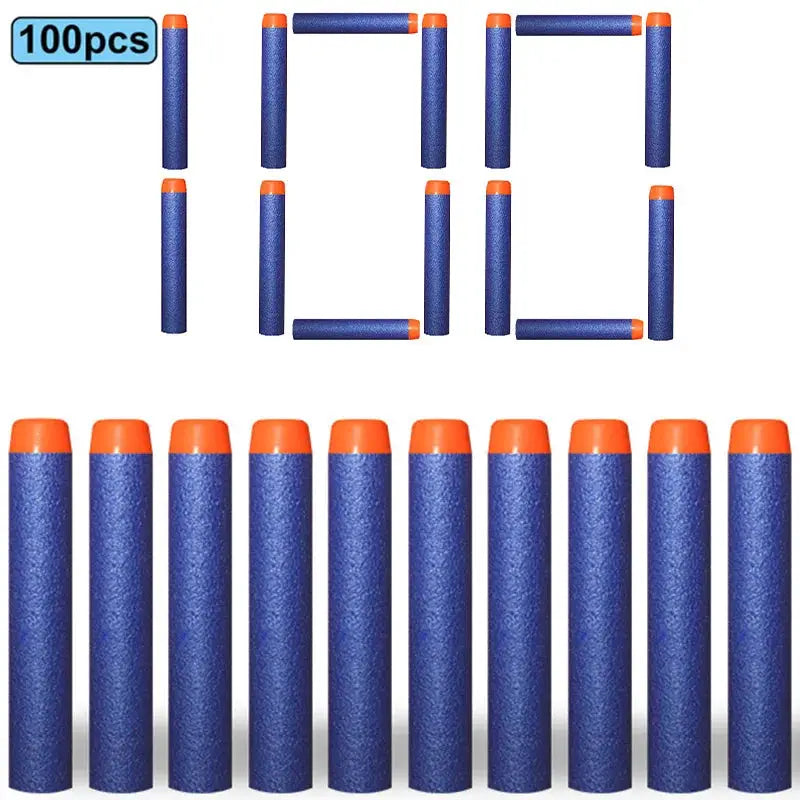 7.2cm EVA Foam Darts 100 Pieces Refill Rounds for Nerf N Strike Blasters Round Head Safe Play