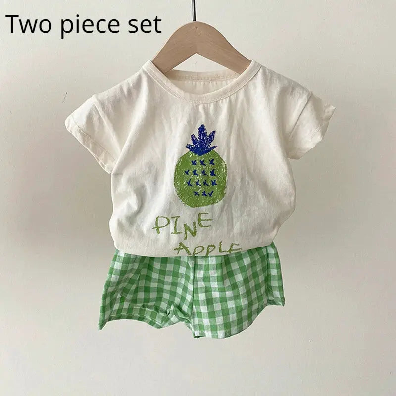 Cotton Baby Pajama Sets For Toddlers Sleeveless Summer Nightwear Kids Cartoon Homewear Comfortable Sleepwear