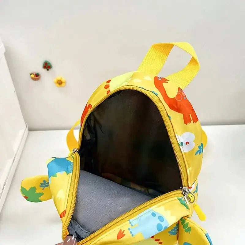 Backpack for kids Simples Market, yellow cartoon dinosaur design, adjustable straps
