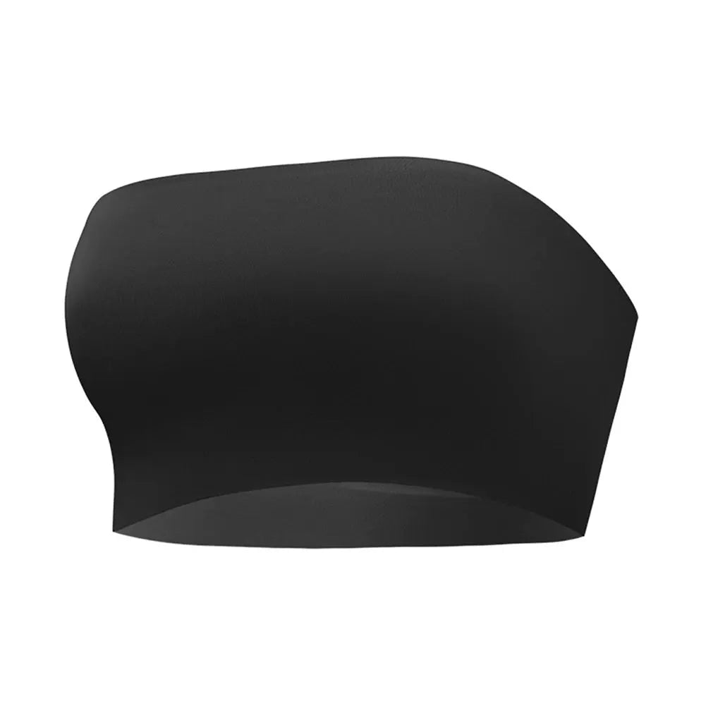 Simples Market strapless seamless tube top bra in black silicone, non-slip undergarment