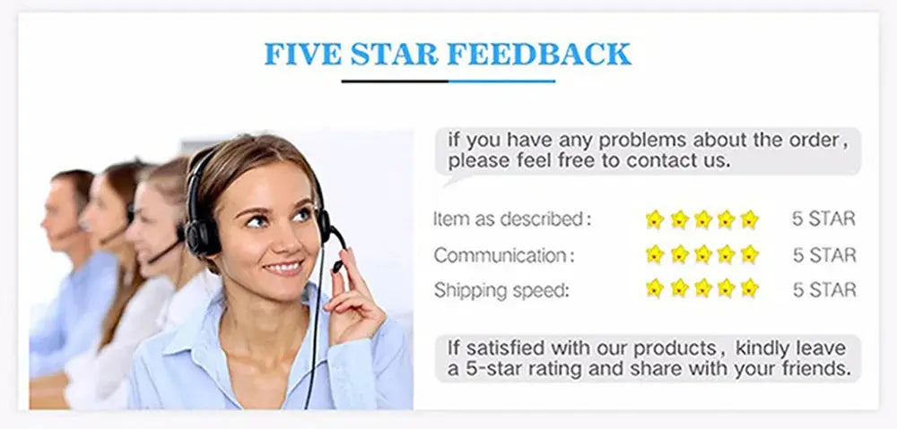 Simples Market steel wire cleaning cloths - five-star feedback banner with a support agent image.