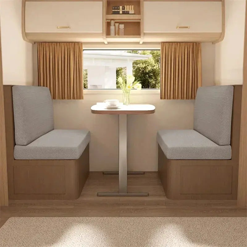 Simples Market 2-pc polar fleece RV dinette cushion cover set for booth seats in gray