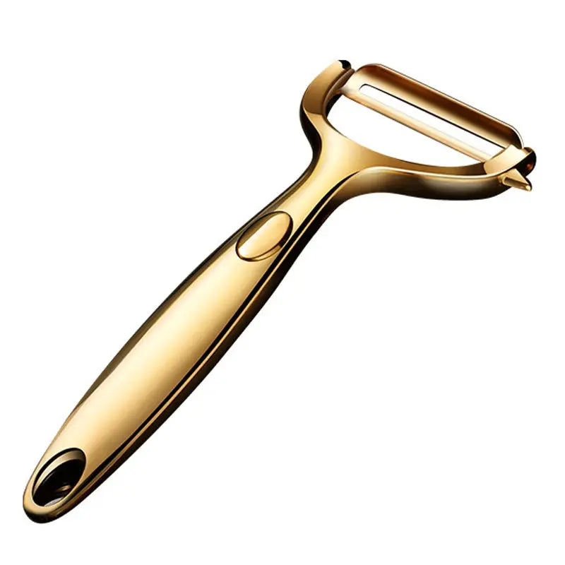 Golden Vegetable Peeler With Ergonomic Non Slip Handle And Sharp Stainless Steel Blade For Potatoes And Carrots