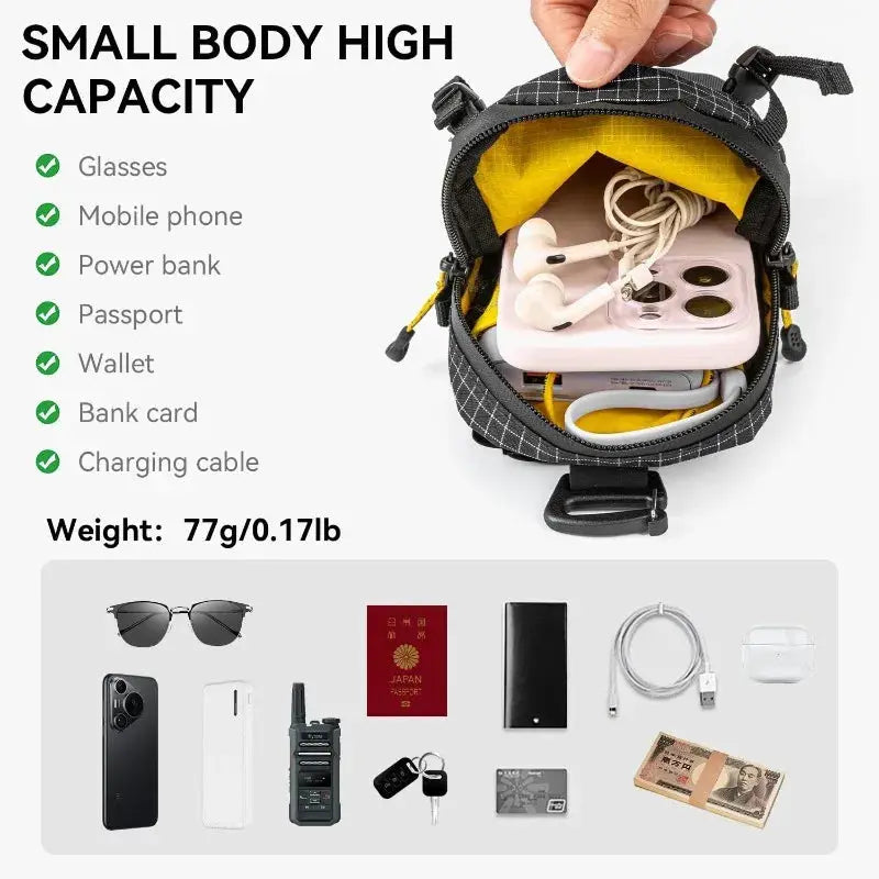 Waterproof Smartphone Pouch And Water Bottle Attachment For Backpack Shoulder Strap Hiking Camping Lightweight