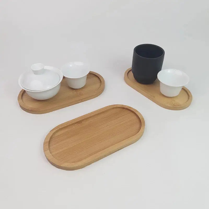 Solid Wood Serving Tray Round Rectangle Japanese Style Tableware For Desserts Snacks Fruits Tea Bread Board