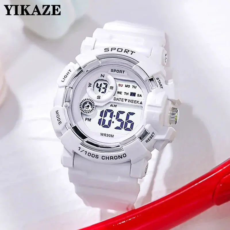 YIKAZE Digital Sports Watch For Men Women Kids Waterproof Luminous Display For Outdoor Activity